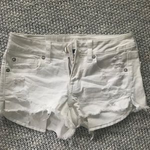 White denim shorts